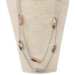 Vintage Gold Beaded Signed Necklace "George" 42" Long